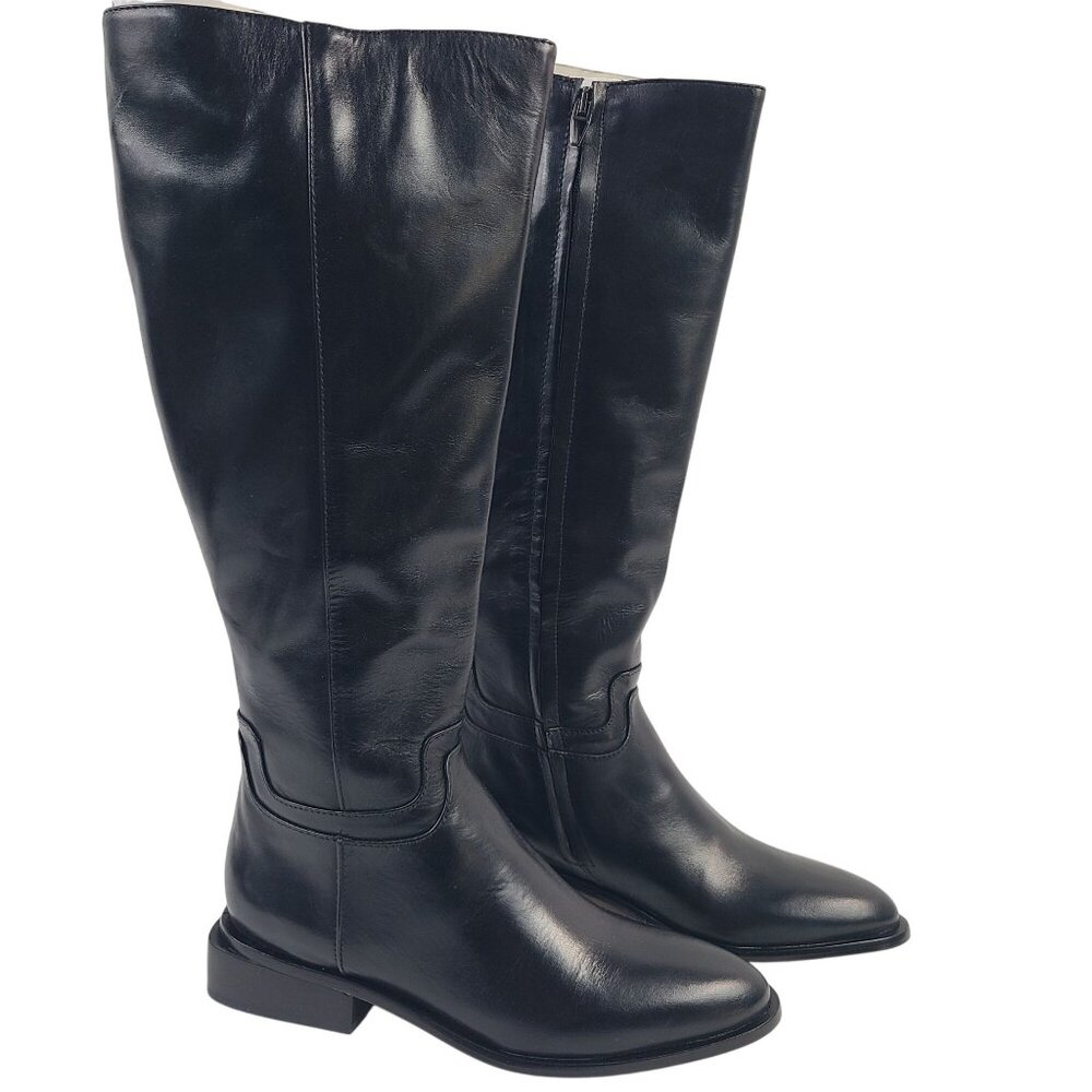 Dolce Vita Women's Verdi Black Leather Knee-High Boots Size 6 Elegant